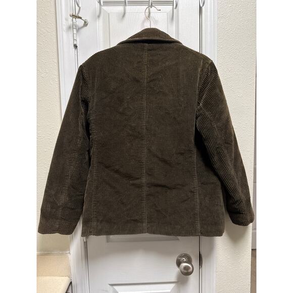 J. Crew Olive Green Double Breasted Long Corduroy Barn Jacket Size Small - Picture 3 of 7
